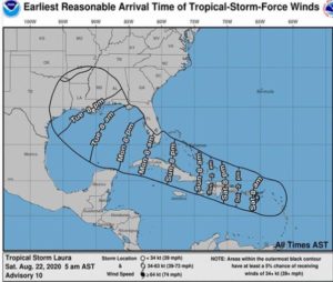 Fuertes lluvias en el país la tarde y noche de este sábado por la tormenta Laura, según CNH