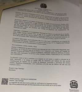 alcalde de cabral se niega a conocer esa sentencia